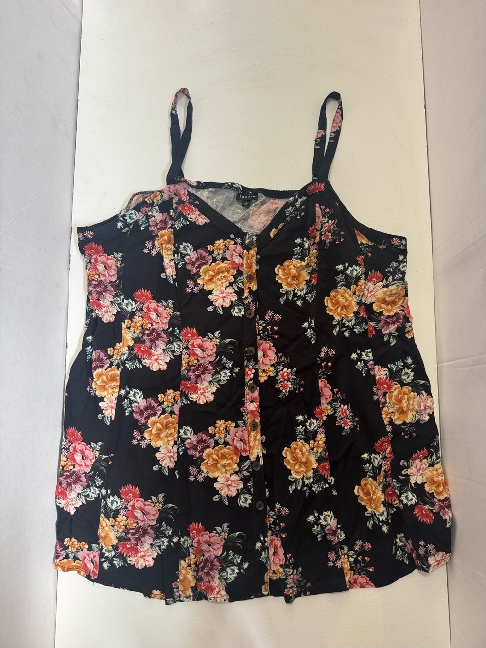 Torrid black and multicolored floral button-front cami size 3X - Picture 6 of 6